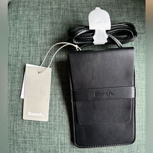 Bench black cell phone holder crossbody leather - NWT!